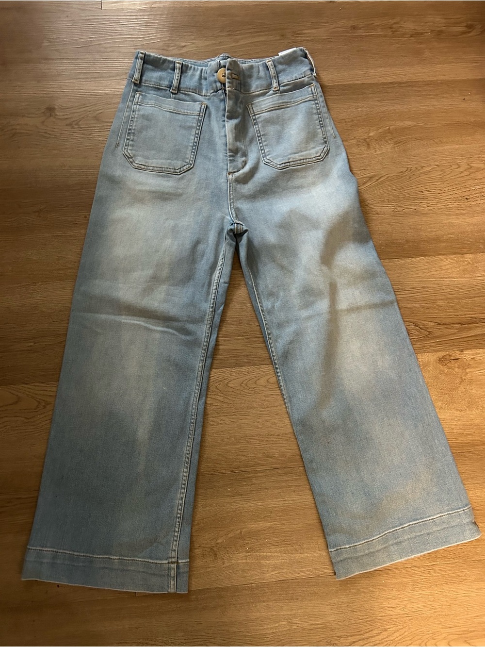 NWOT Maeve by Anthropologie The Colette Wide-Leg Jeans Light Wash Denim #595